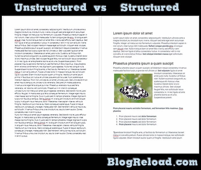 Structured vs Unstructured text - Blog Article - BlogReload.com