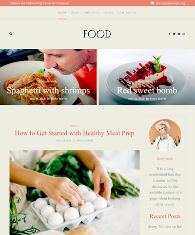 Food Blog Demo Website