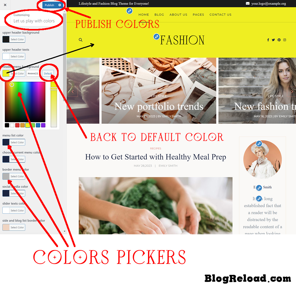 Customize color scheme / BlogReload.com