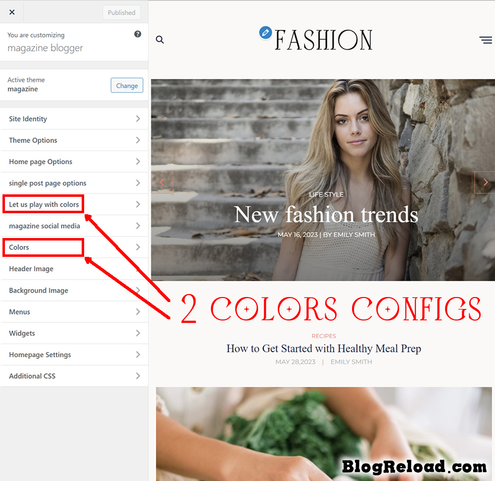 Customize color scheme / BlogReload.com
